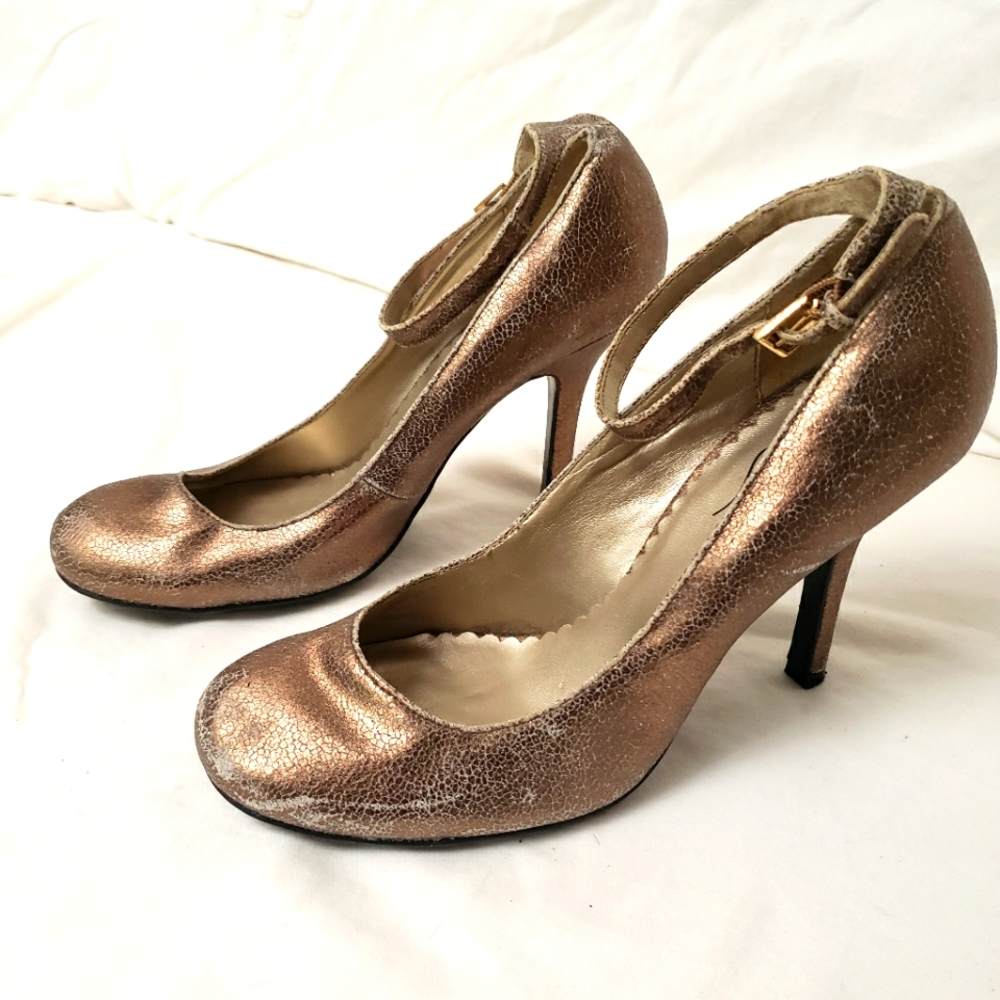 Diba Women's MJ'S Gold Vintage Distressed Heels S-UK 40 Gently Worn
